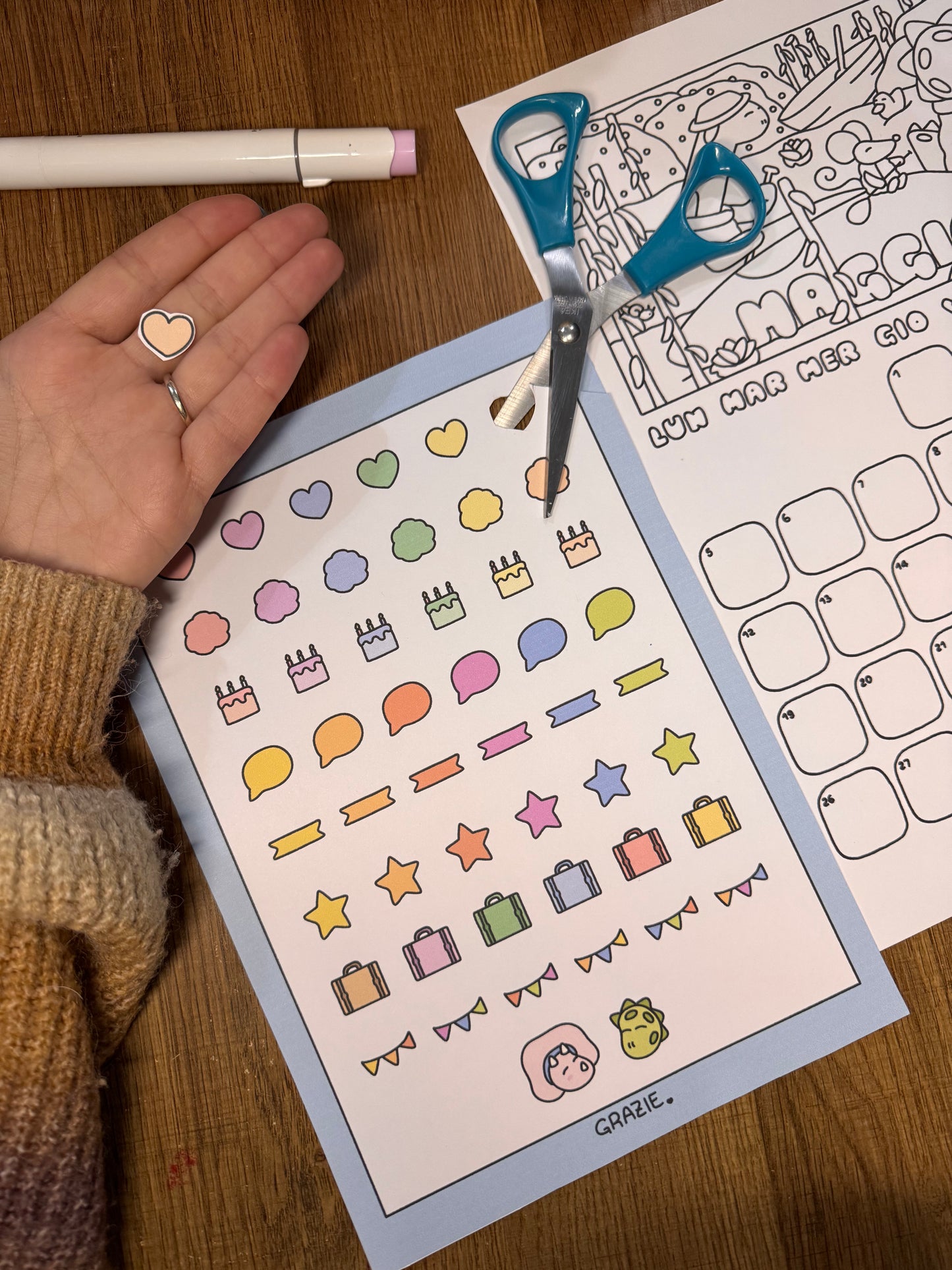 Calendino 2025 VERSIONE DIGITALE da stampare e colorare