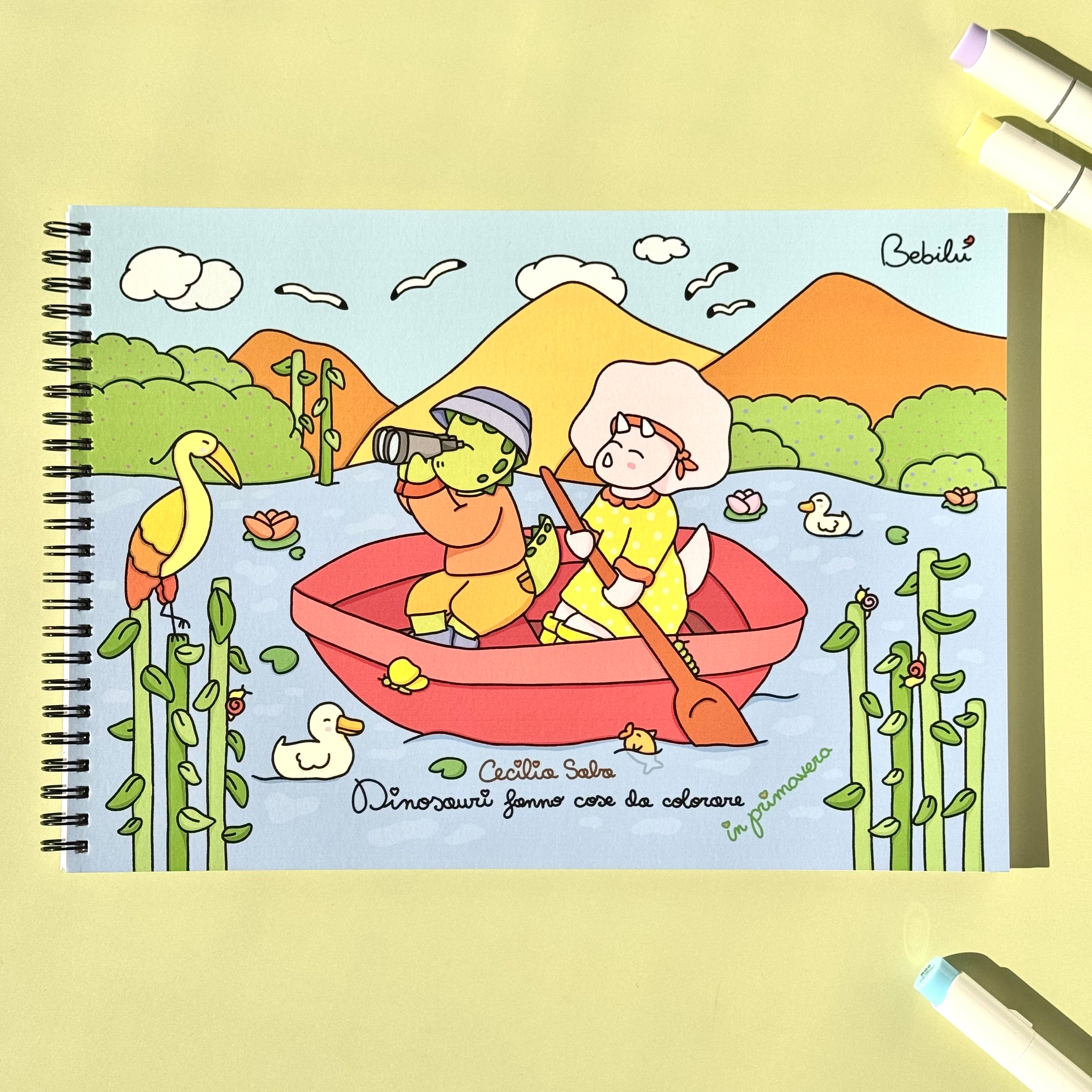 Dinosauri fanno cose da colorare in primavera