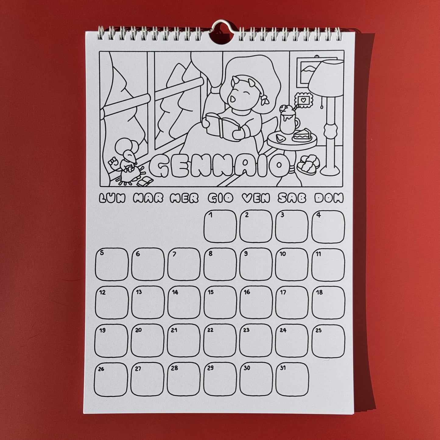 Calen Dino 2026 da colorare