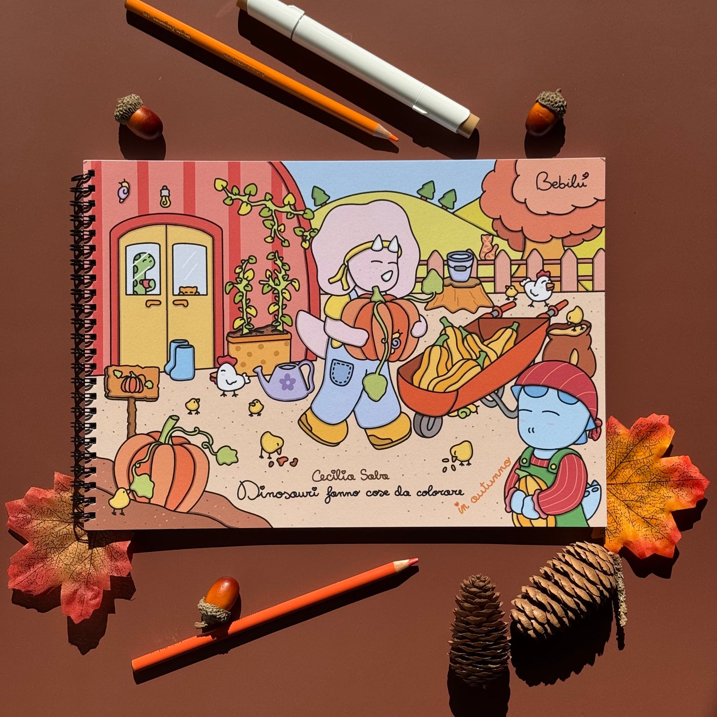 Dinosauri fanno cose da colorare in autunno