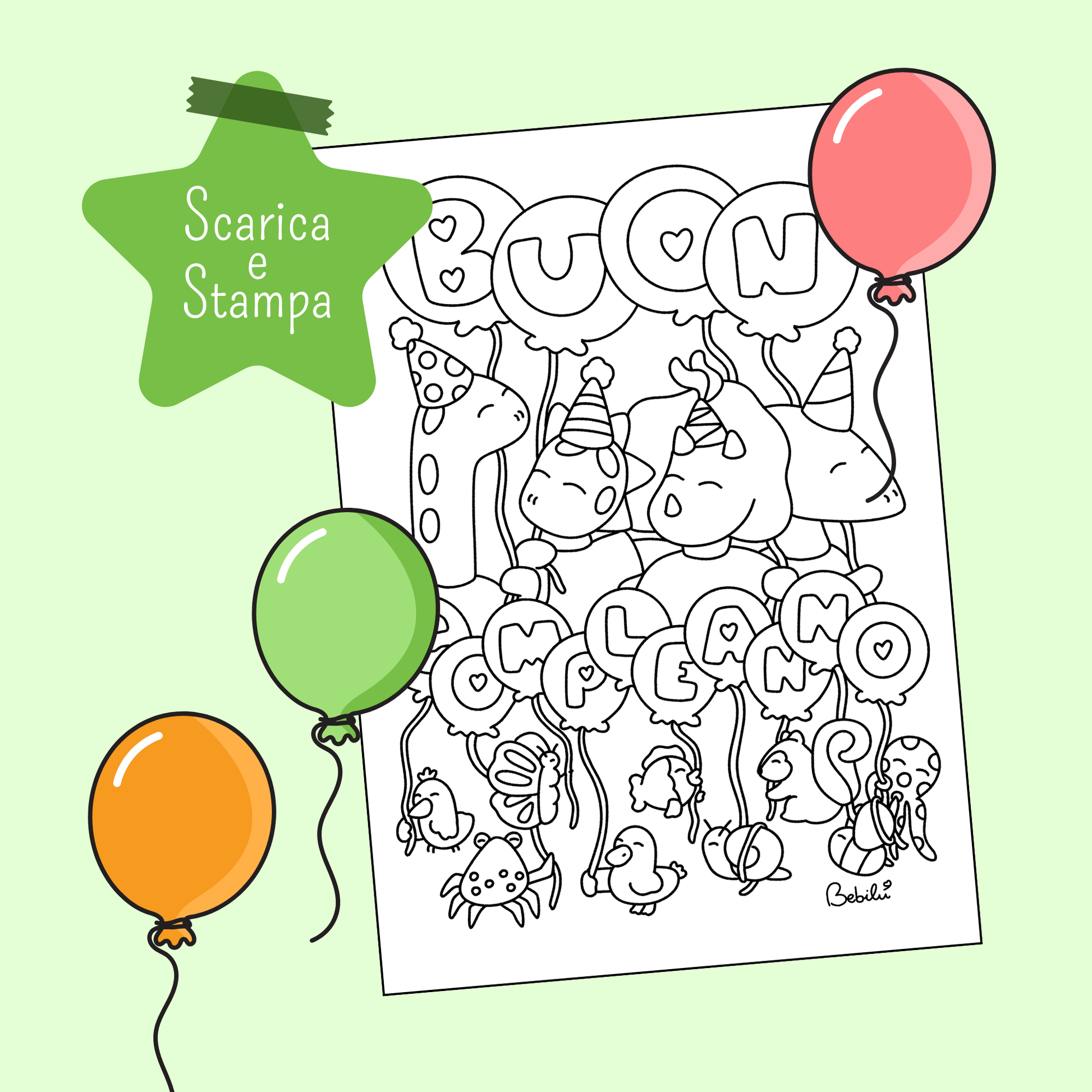Card digitale da stampare Dino - Buon Compleanno!